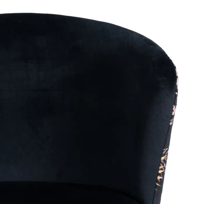 Scaun Bar Anna Floral, Catifea Neagra, Metal - creativdeco.ro [10]