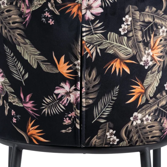 Scaun Bar Anna Floral, Catifea Neagra, Metal - creativdeco.ro [7]
