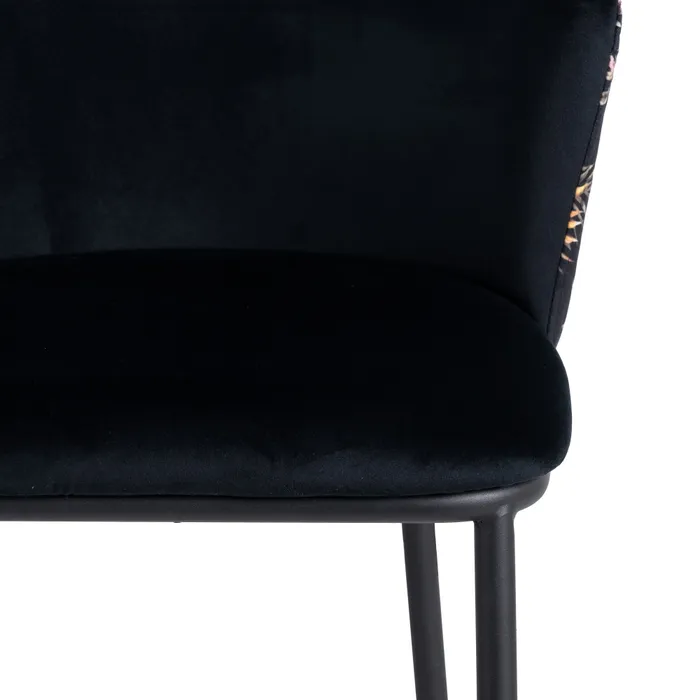 Scaun Bar Anna Floral, Catifea Neagra, Metal - creativdeco.ro [8]