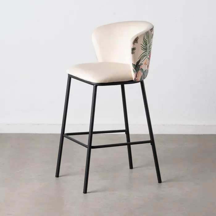 Scaun Bar Anna Paun, Catifea Crem, Metal - creativdeco.ro [2]