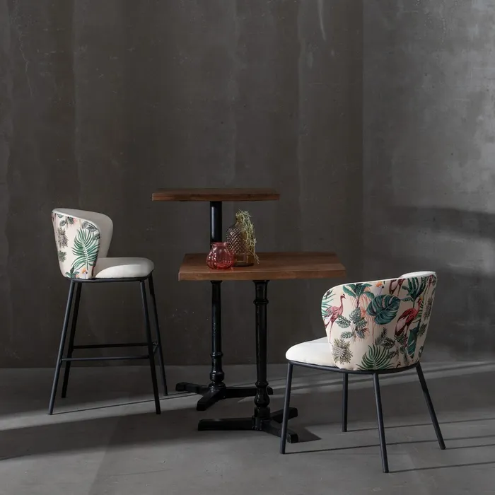 Scaun Bar Anna Paun, Catifea Crem, Metal - creativdeco.ro [4]