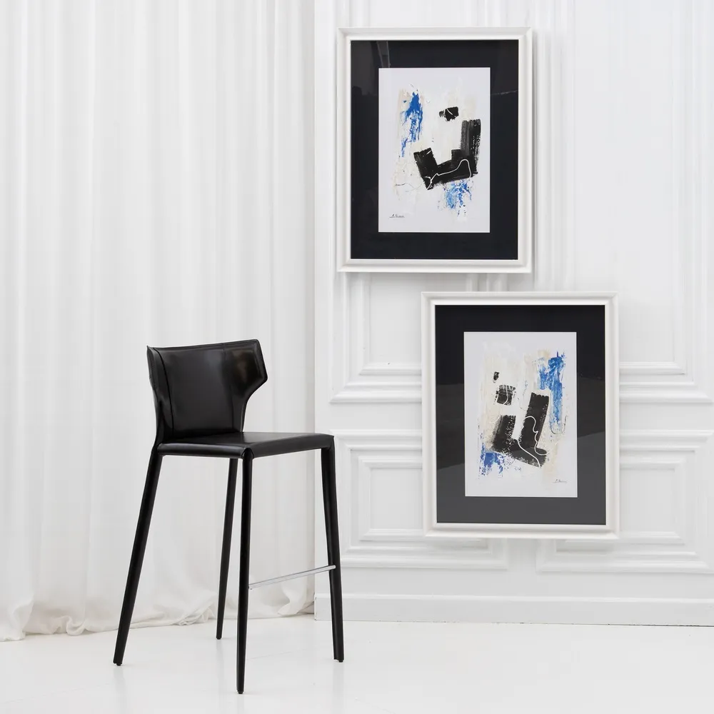 Scaun bar Black piele neagra metal [2]