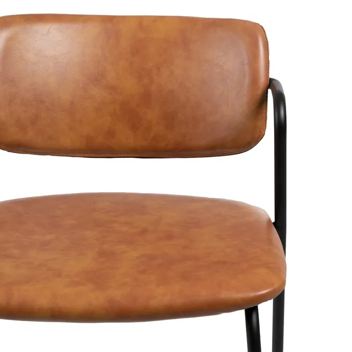 Scaun Bar Carla, Maro Deschis - Negru, Piele Ecologica, Metal - creativdeco.ro [9]