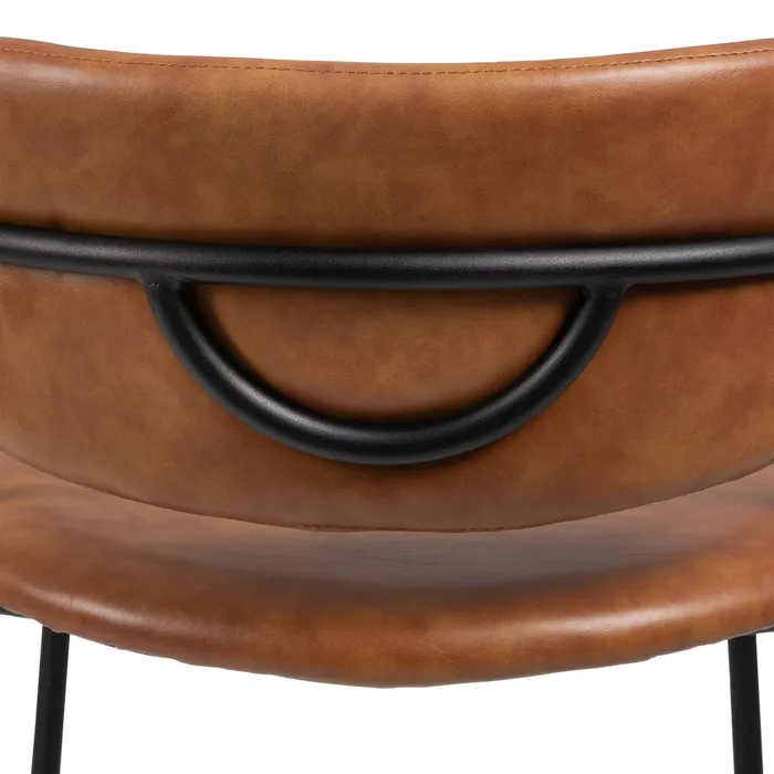 Scaun Bar Carla, Maro Deschis - Negru, Piele Ecologica, Metal - creativdeco.ro [7]