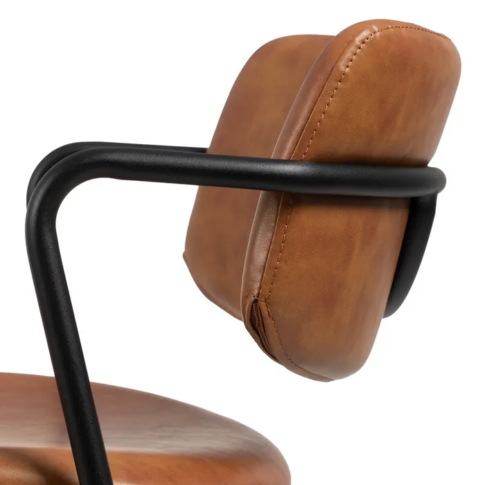 Scaun Bar Carla, Maro Deschis - Negru, Piele Ecologica, Metal - creativdeco.ro [8]