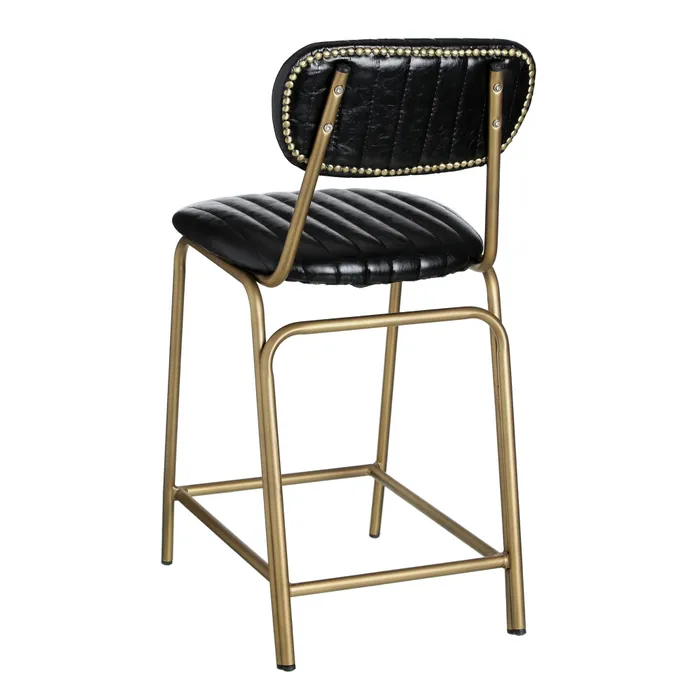 Scaun Bar Casilda Negru, Piele Ecologica, Metal - creativdeco.ro [6]