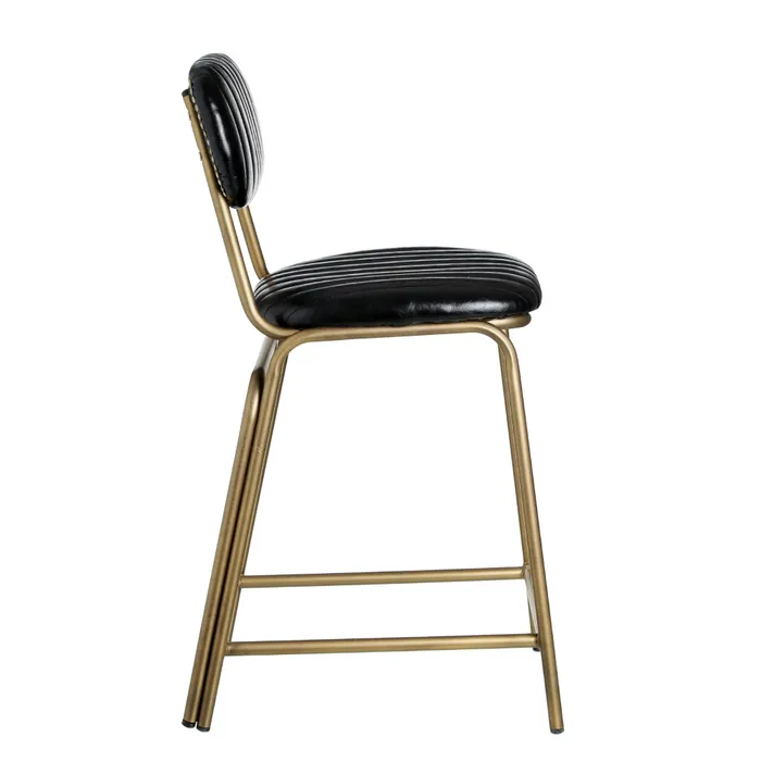 Scaun Bar Casilda Negru, Piele Ecologica, Metal - creativdeco.ro [4]