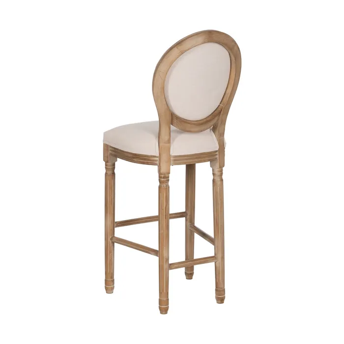 Scaun Bar Clasic, Lemn Stofa, Natural Crem - creativdeco.ro [4]
