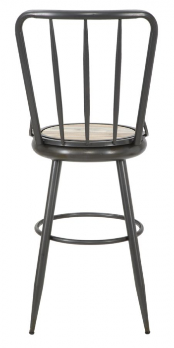 Scaun bar vintage industrial metal antichizat sezut lemn Berlin 43x107 - CreativDeco.ro [4]