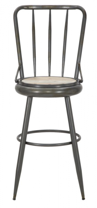 Scaun bar vintage industrial metal antichizat sezut lemn Berlin 43x107 - CreativDeco.ro [2]