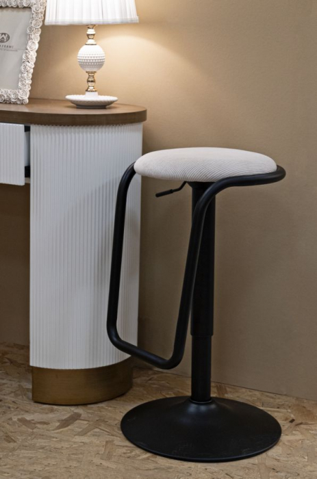 Scaun Bar Destiny, Alb Negru, Fier Stofa - creativdeco.ro [2]