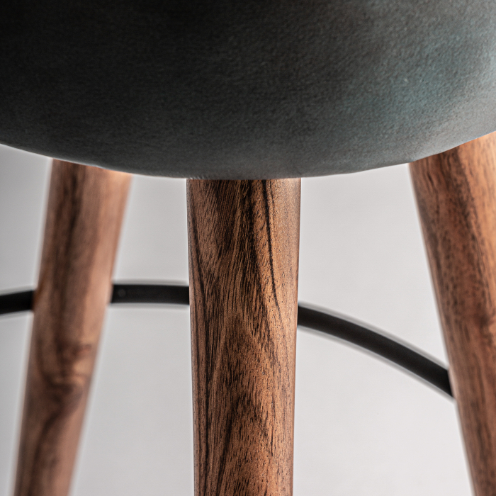 Scaun bar vintage acacia negru natural|Scaune bar autentice [4]