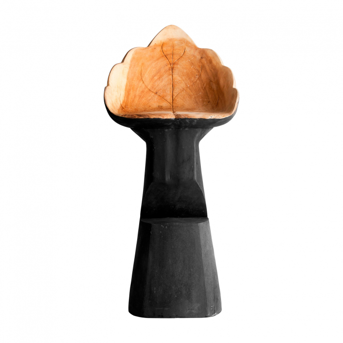 Scaun bar etnic lemn suar negru natural|Scaune bar unice [2]