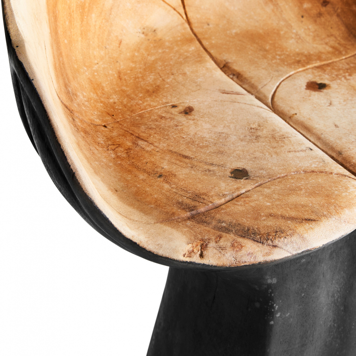 Scaun bar etnic lemn suar negru natural|Scaune bar unice [5]
