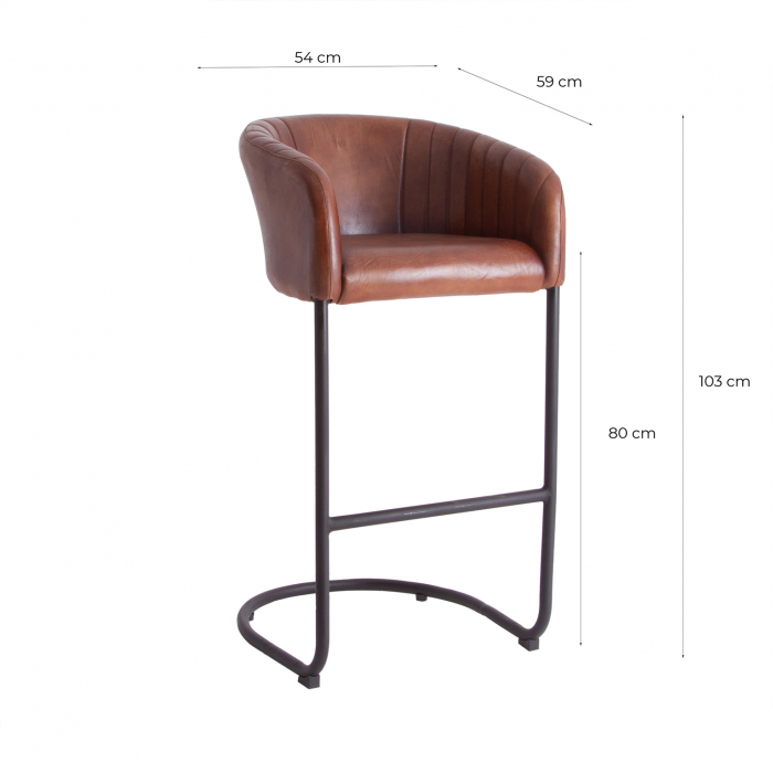 Scaun bar vintage metal piele|Scaune bar autentice [6]