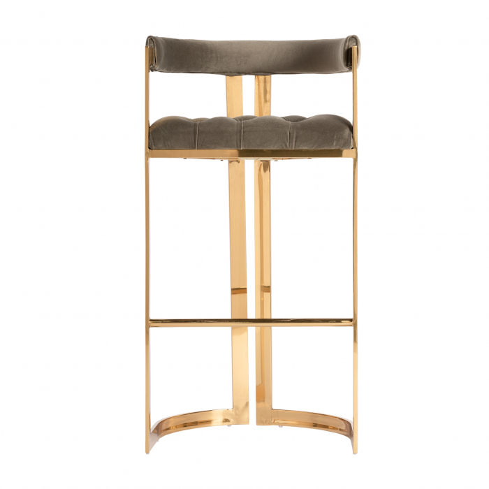 Scaun Bar Art Deco Gri si Auriu|Scaune Bar Elegante [2]