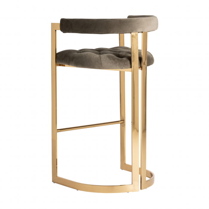 Scaun Bar Art Deco Gri si Auriu|Scaune Bar Elegante [4]