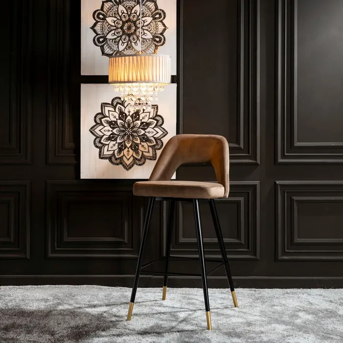 Scaun Bar Ella, Catifea Maro, Metal Negru- - creativdeco.ro [13]