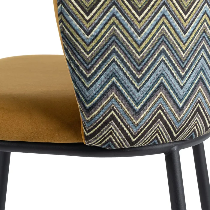 Scaun bar GEOMETRIC, catifea Mustar - de la creativdeco.ro [6]