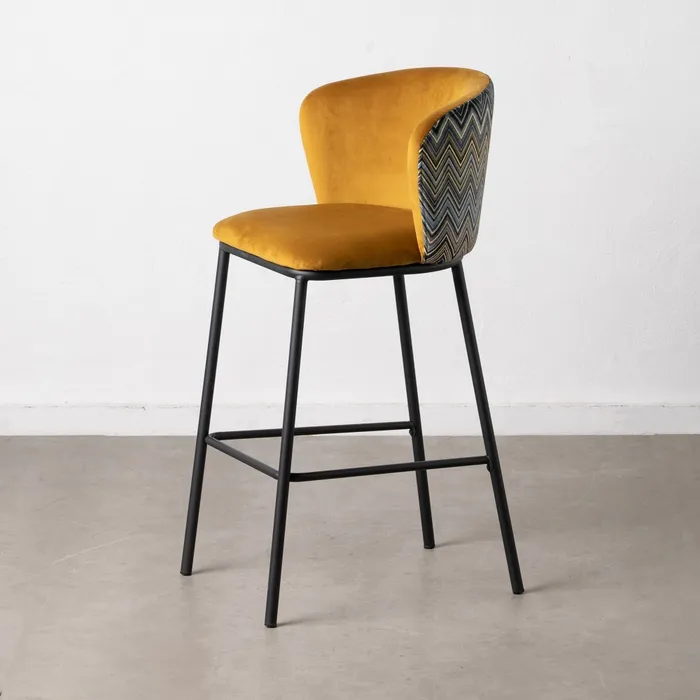 Scaun bar GEOMETRIC, catifea Mustar - de la creativdeco.ro [2]