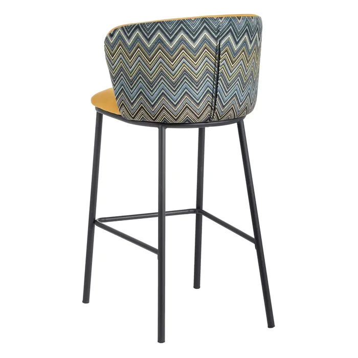 Scaun bar GEOMETRIC, catifea Mustar - de la creativdeco.ro [4]