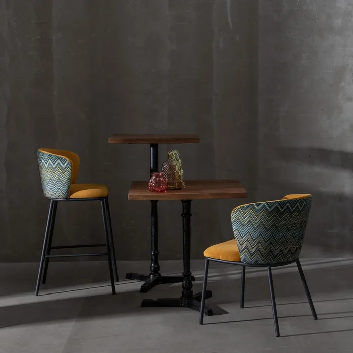 Scaun bar GEOMETRIC, catifea Mustar - de la creativdeco.ro [8]