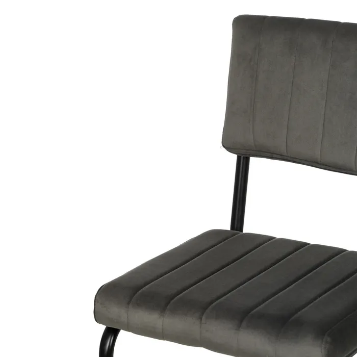 Scaun bar gri cu design industrial și cadru metalic negru [6]