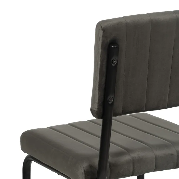 Scaun bar gri cu design industrial și cadru metalic negru [5]