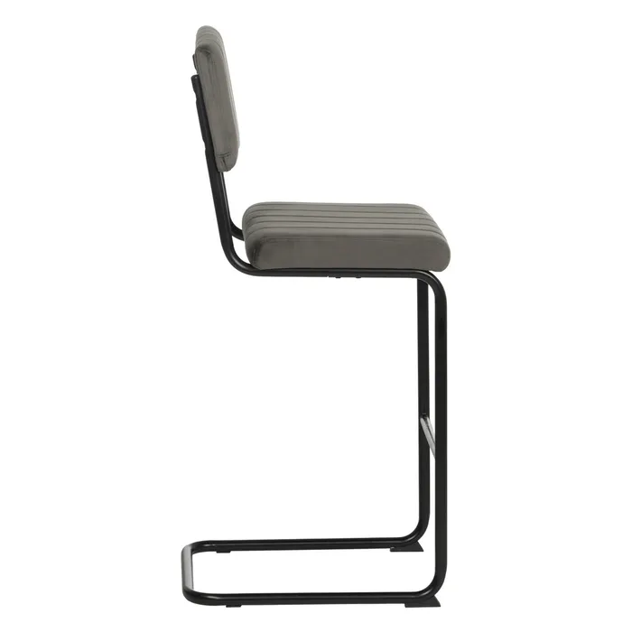 Scaun bar gri cu design industrial și cadru metalic negru [3]