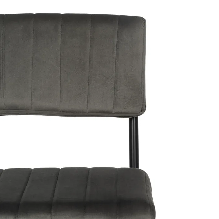 Scaun bar gri cu design industrial și cadru metalic negru [7]
