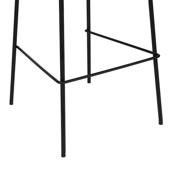 Scaun bar bej din piele ecologică cu cadru metalic negru – stil horeca modern [12]