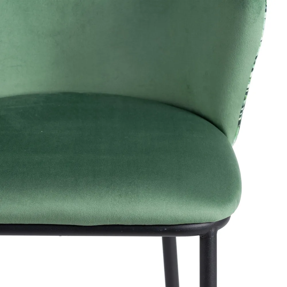 Scaun bar Leaves verde, catifea metal [7]