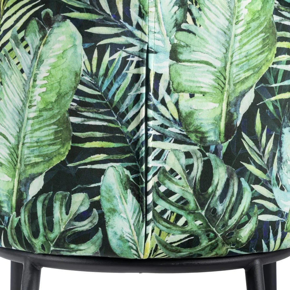 Scaun bar Leaves verde, catifea metal [8]