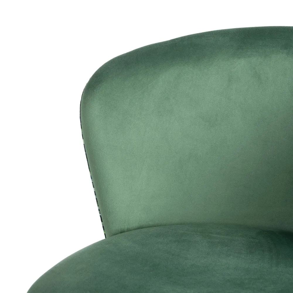 Scaun bar Leaves verde, catifea metal [6]