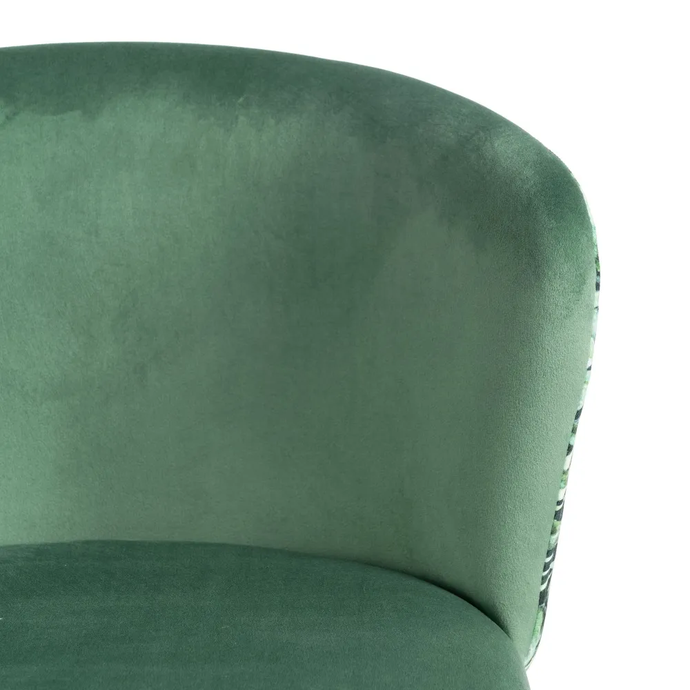 Scaun bar Leaves verde, catifea metal [10]