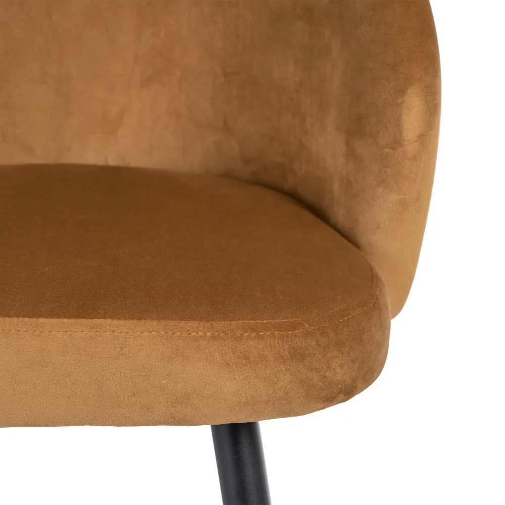 Scaun bar maro deschis, catifea metal [7]