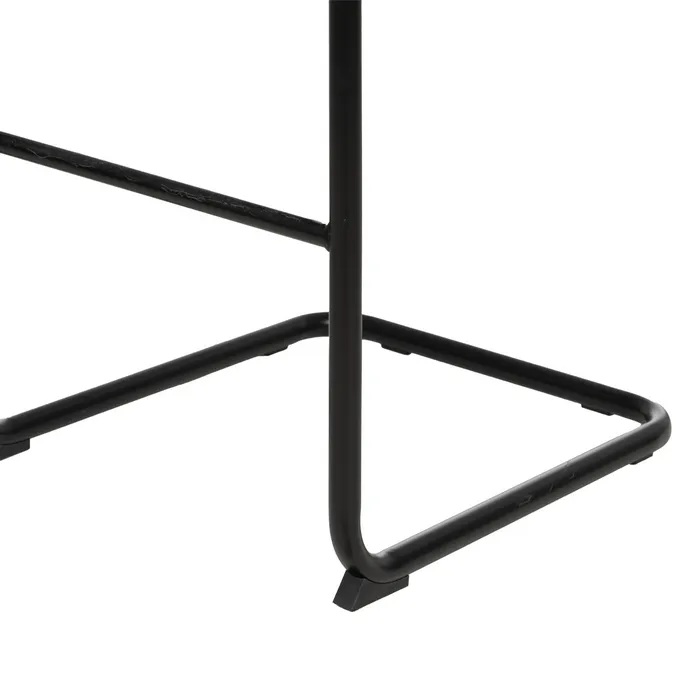 Scaun bar teracotă cu tapițerie matlasată și cadru metalic negru – stil industrial modern [9]