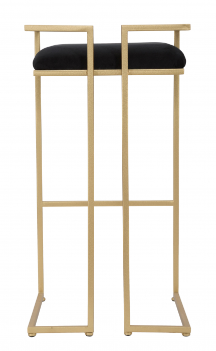 Scaun bar Obix, fier/catifea, auriu/negru - CreativDeco.ro [6]