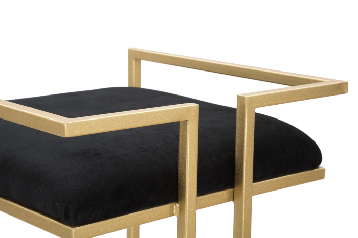 Scaun bar Obix, fier/catifea, auriu/negru - CreativDeco.ro [5]