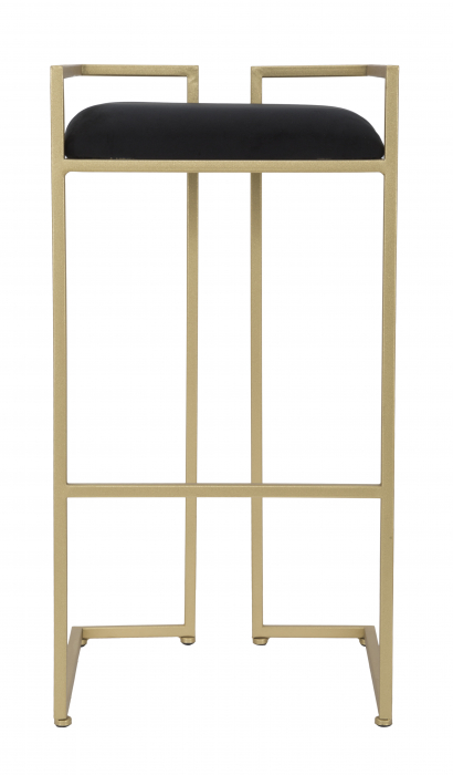 Scaun bar Obix, fier/catifea, auriu/negru - CreativDeco.ro [3]
