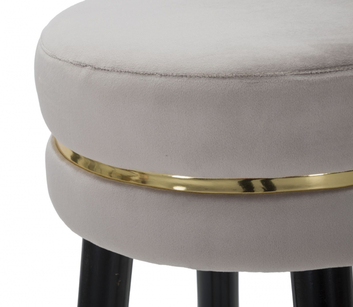 Scaun de bar Paris din catifea bej in stil glam [6]