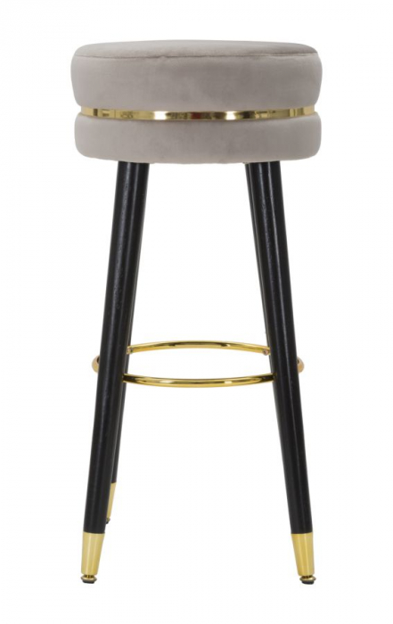 Scaun de bar Paris din catifea bej in stil glam [4]