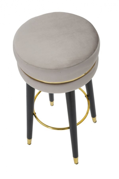 Scaun de bar Paris din catifea bej in stil glam [5]