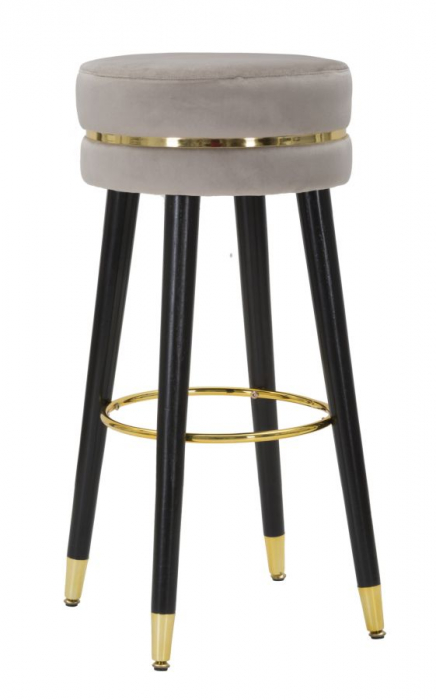 Scaun de bar Paris din catifea bej in stil glam [1]
