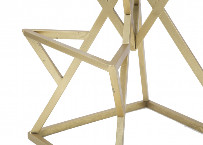 Scaun bar Piramid catifea neagră cu structură geometrică aurie [7]