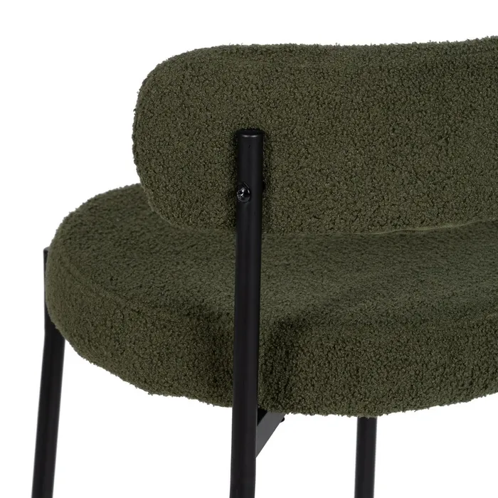 Scaun Bar Round Plus, Stofa Boucle Verde, Metal Negru - creativdeco.ro [7]