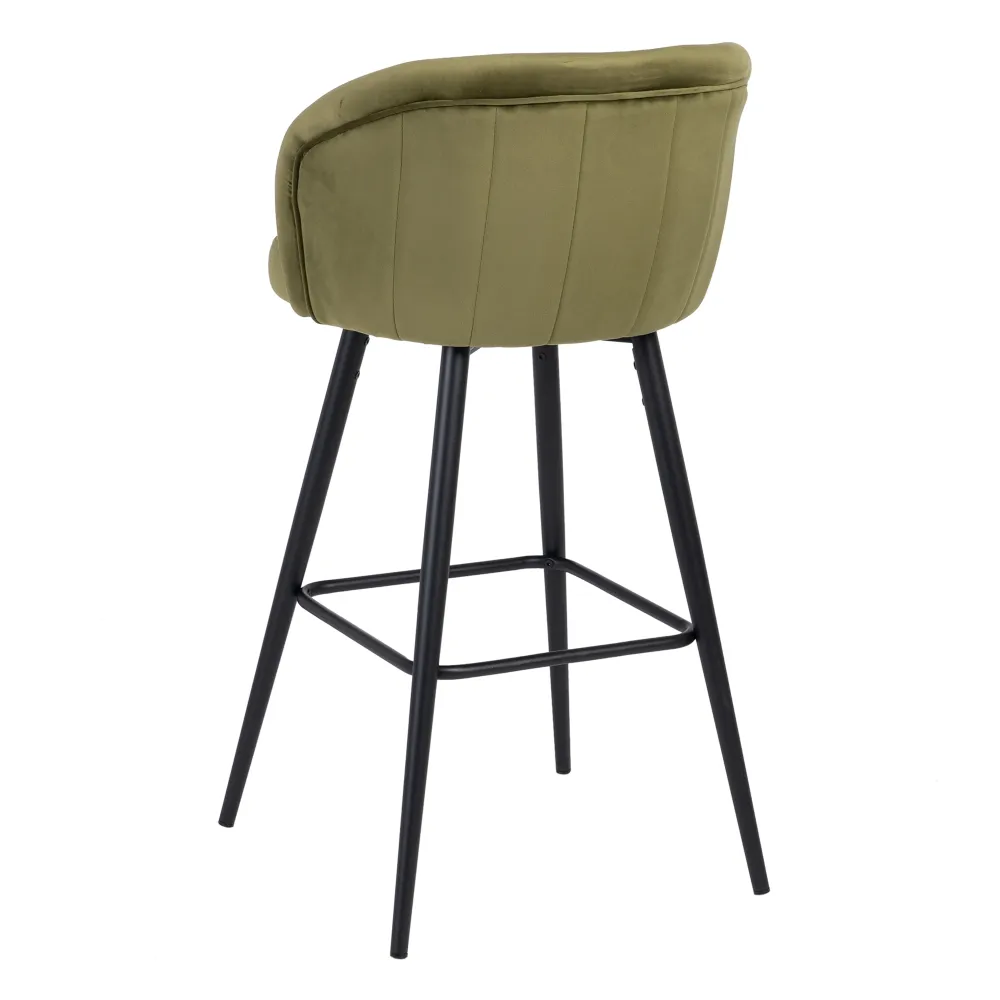 Scaun bar verde, catifea metal-creativdeco.ro [5]