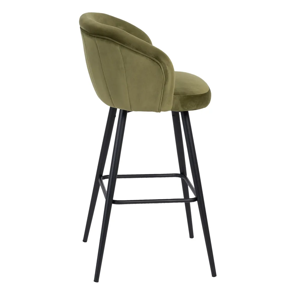Scaun bar verde, catifea metal-creativdeco.ro [4]