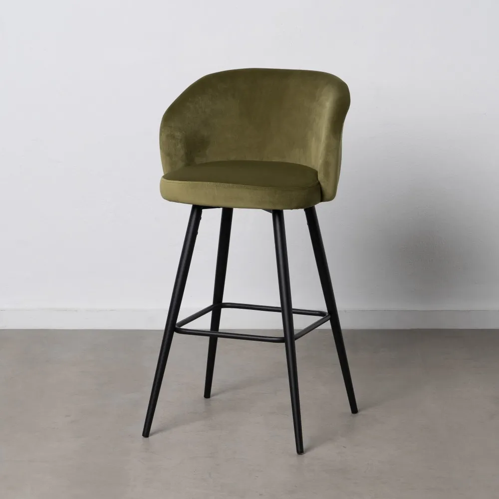 Scaun bar verde, catifea metal-creativdeco.ro [3]
