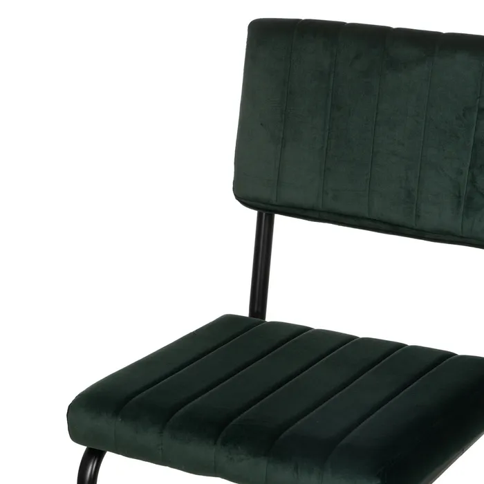 Scaun bar verde cu tapițerie decorativă și cadru metalic negru – stil industrial contemporan [6]